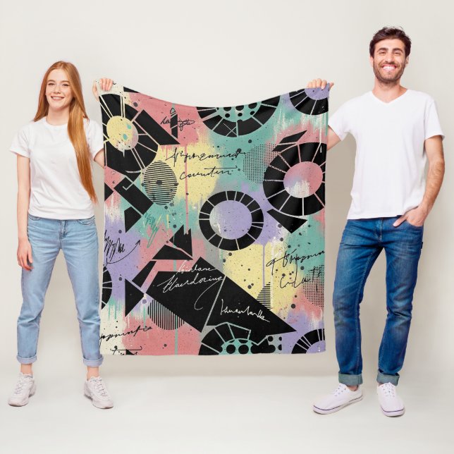 Colorful Urban Graffiti Pattern (10) Fleecedecke (Beispiel)