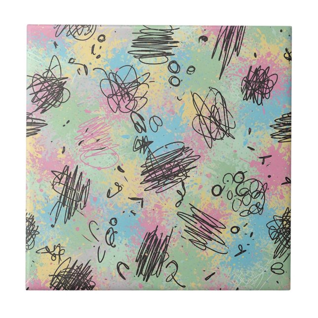 Colorful Urban Graffiti Pattern (4) Fliese (Vorderseite)