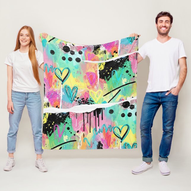 Colorful Urban Graffiti Pattern (7) Fleecedecke (Beispiel)