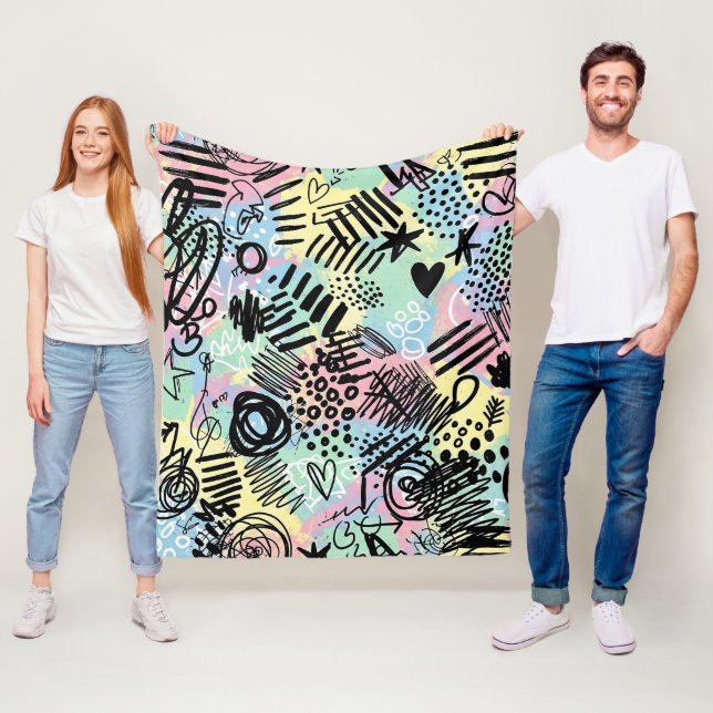Colorful Urban Graffiti Pattern (9) Fleecedecke (Beispiel)