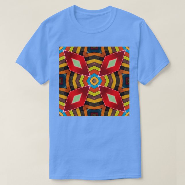 Colorful Vase Abstract Geometrical Pattern T-Shirt (Design vorne)