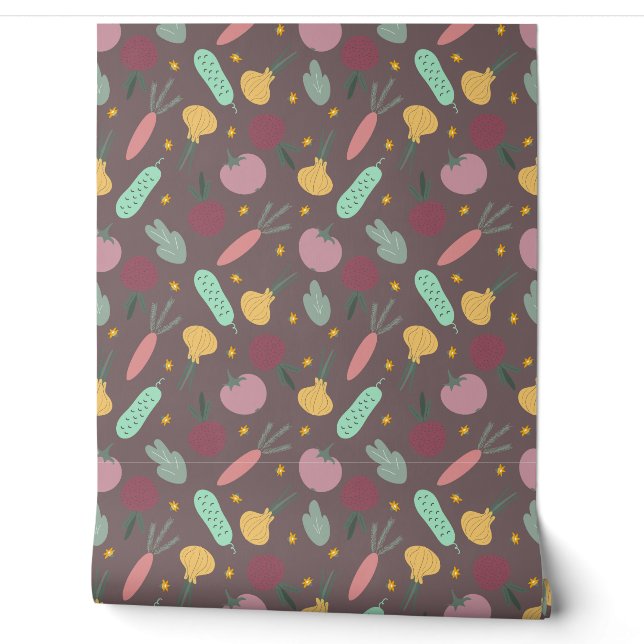 colorful vegetable pattern tapete (Abrollen)
