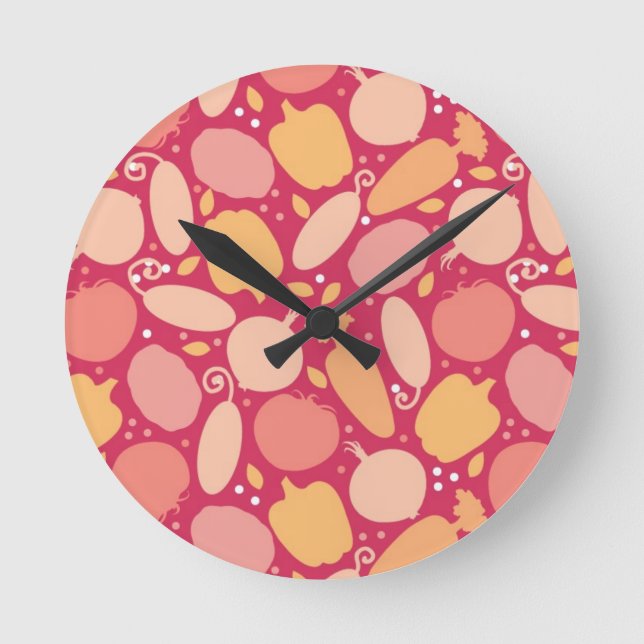 Colorful vegetables pattern runde wanduhr (Vorderseite)