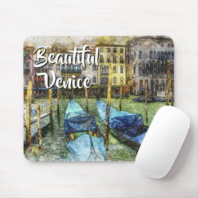 Colorful Venice Gondeln Malerei Mousepad (Mit Mouse)