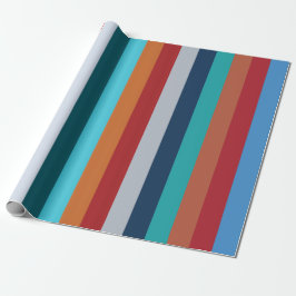 Colorful Vertical Retro Stripes Geschenkpapier