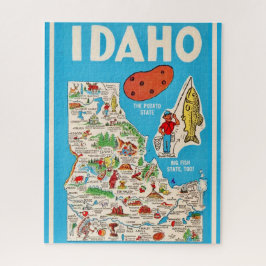 Colorful Vintage Idaho Map 16x20 Puzzle