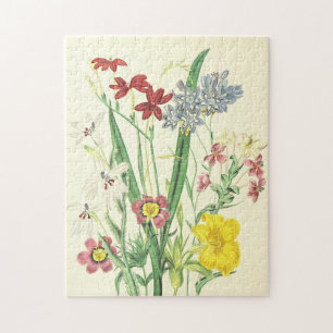 Colorful Vintage Look Flowers Puzzle