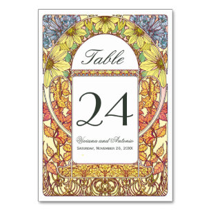 Colorful Vintage Wedding Tischnummern