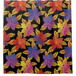 Colorful Warm Flowers Duschvorhang