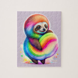 Colorful Watercolor Baby Sloth