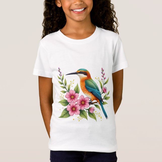 Colorful Watercolor Bird T-Shirt (Vorderseite)