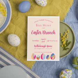 Colorful Watercolor Easter Brunch Invitation Einladung