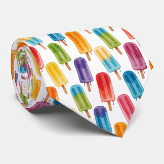 Colorful Watercolor Popsicle Pattern Krawatte