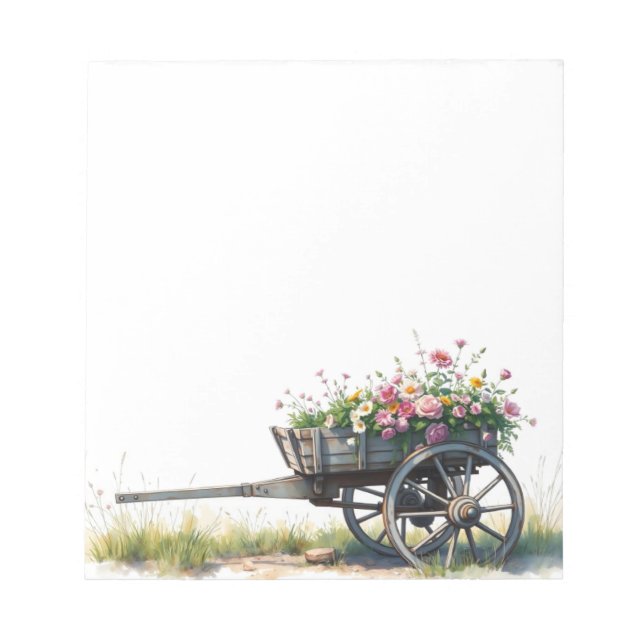 Colorful Watercolor Spring Blooms Floral Notepad Notizblock (Vorderseite)