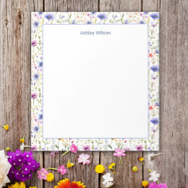 Colorful Watercolor Wildflower Floral Notepad Notizblock
