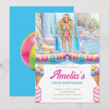 Colorful Waterpark Girl Teen Birthday