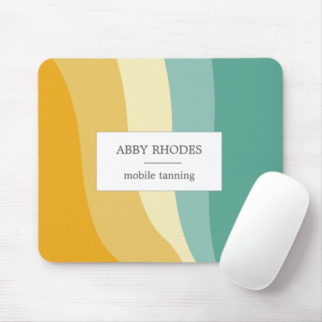 Colorful wave lines personalized mousepad (Mit Mouse)