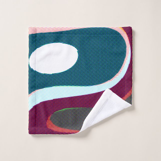 Colorful Wavy Abstract 612 Badhandtuch Set (Waschlappen)