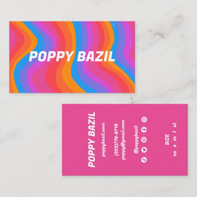 Colorful Wavy Stripes Rainbow CUSTOM Hang Tag (Vorne/Hinten)