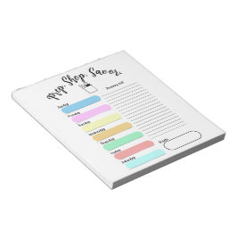 Colorful Weekly Meal Plan Notepad Notizblock