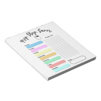 Colorful Weekly Meal Plan Notepad Notizblock