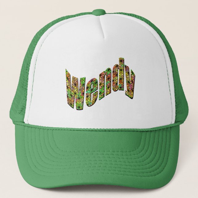 Colorful Wendy Name, Truckers Hat Truckerkappe (Vorderseite)