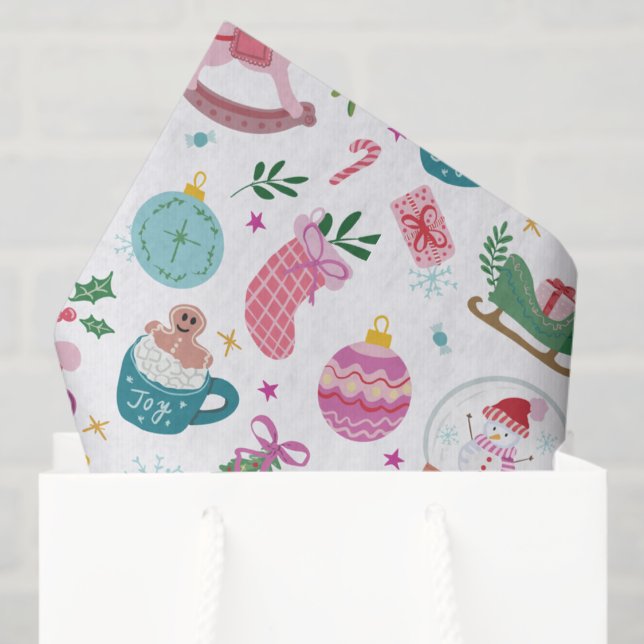Colorful Whimsical Christmas Seidenpapier (Colorful Christmas Tissue Paper with Playful Doodles for Joyful Holiday Wrapping — by Painted Paperi)