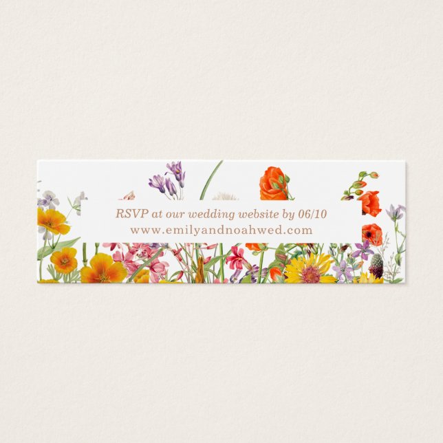 Colorful Wild Blume Country Wedding Website Card (Vorderseite)