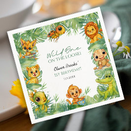 Colorful Wild One 1st Birthday Party Paper Napkins Serviette