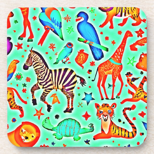 Colorful Wild Wonder Animal Kingdom Getränkeuntersetzer (Vorderseite)