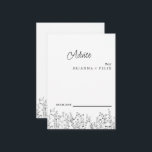 Colorful Wildblume Wedding Advice Card Hinweiskarte<br><div class="desc">Das ist eine schöne,  elegante Wildblume Wedding Advice Card. Diese farbenfrohe Hochzeitsratenkarte für Wildblumen ist perfekt für Ihre schlichte,  skurrile Hochzeitsfeier mit Boho. Es ist perfekt wie Hochzeitskarten,  Platzkarten,  Visitenkarten und mehr. Klicken Sie auf die Schaltfläche Anpassen,  um das Design zu personalisieren.</div>