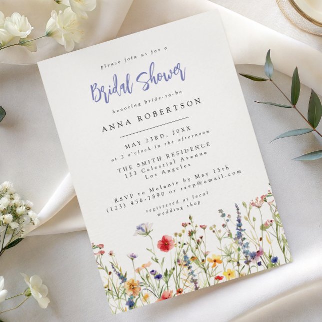 Colorful Wildflower Bridal Shower Invitation Einladung (Von Creator hochgeladen)