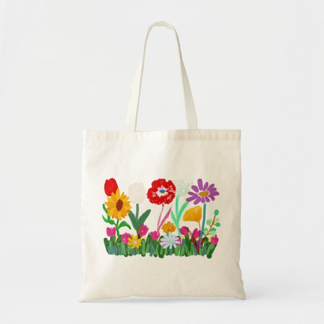 Colorful Wildflower Garden on Budget Tragetasche (Vorne)