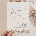 Colorful Wildflower Meadow Beige Wedding Reception Einladung<br><div class="desc">This colorful wildflower meadow beige wedding reception invitation s perfect for your simple, whimsical boho rainbow summer wedding reception. The bright, enchanted pink, yellow, orange, and gold color florals give this product the feel of a minimalist elegant vintage hippie spring garden. The modern design is artsy and delicate, portraying a...</div>
