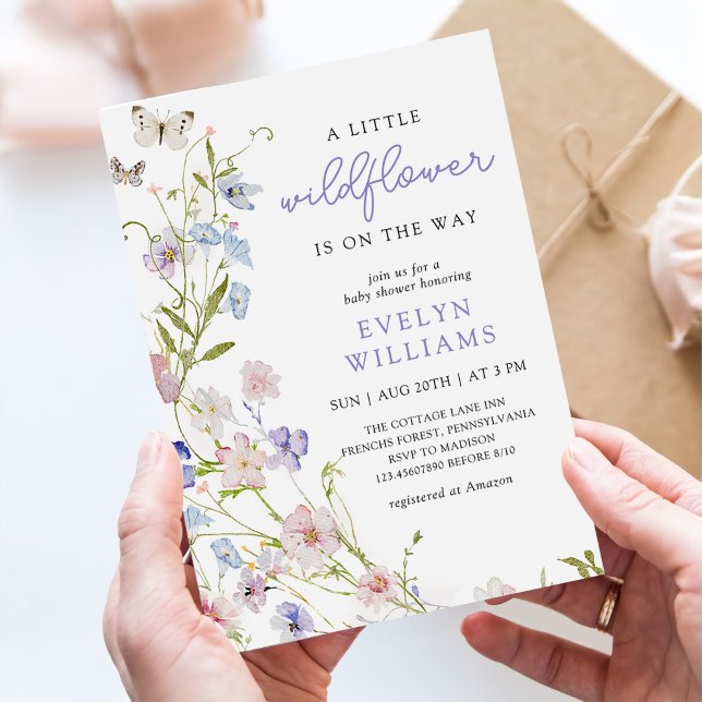 Colorful Wildflower Meadow Girl Baby Shower Einladung (Von Creator hochgeladen)