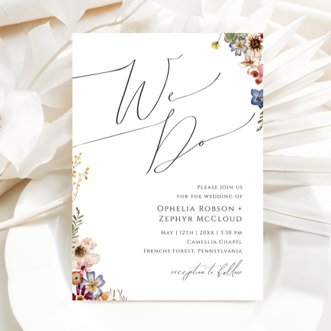 Colorful Wildflower | We Do Wedding Invitation Einladung (Von Creator hochgeladen)