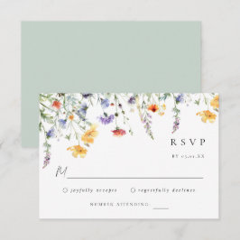 Colorful Wildflower Wedding RSVP Card