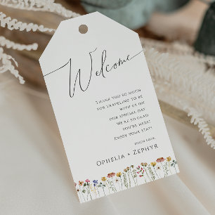 Colorful Wildflower Wedding Welcome Geschenkanhänger