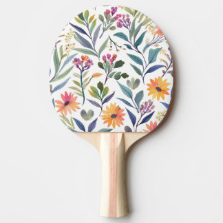 Colorful Wildflowers | Beautiful Floral Watercolor Tischtennis Schläger