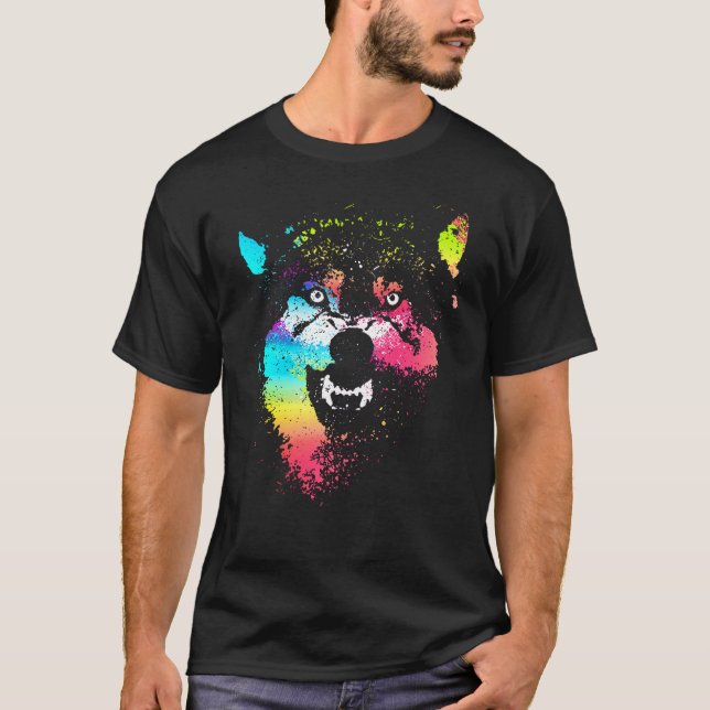 Colorful wolves T-Shirt (Vorderseite)