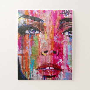 Colorful Women's Face Graffiti Kunst
