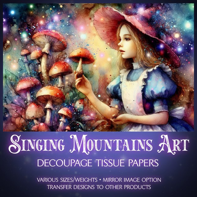 Colorful Wonderland Mushroom Forest Decoupage Seidenpapier (Von Creator hochgeladen)