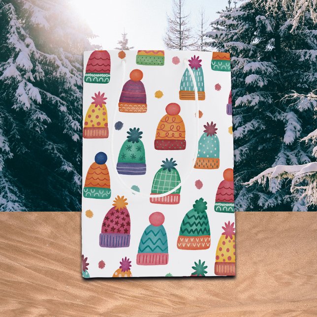 Colorful Woolly Hats Winter Mittlere Geschenktüte (Von Creator hochgeladen)