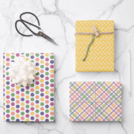 Colorful Yellow, Yellow, Blue, and Pink Pattern Geschenkpapier Set