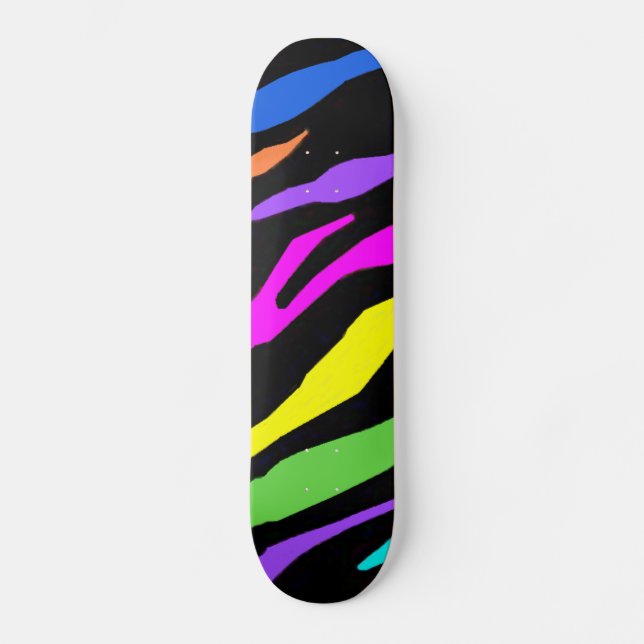 Colorful Zebra Skateboard (Vorderseite)