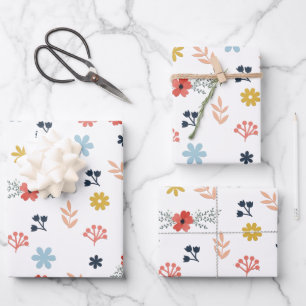 Colorfull Cute spring floral, watercolor pattern Geschenkpapier Set