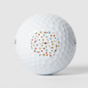 Colorfull Cute spring floral, watercolor pattern Golfball