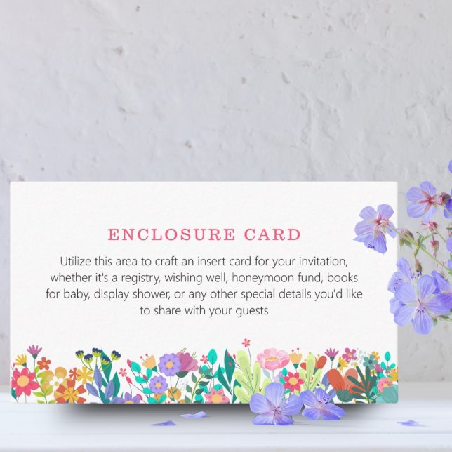 Colorfulo Wildblume Watercolor Party Begleitkarte (Von Creator hochgeladen)