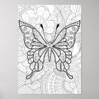 Coloriage papillon Abstrait Poster