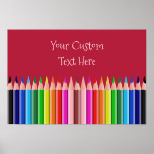 Colorier des crayons poster personnalisé